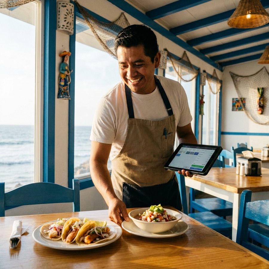 Restaurantes y mariscos usando Bajai